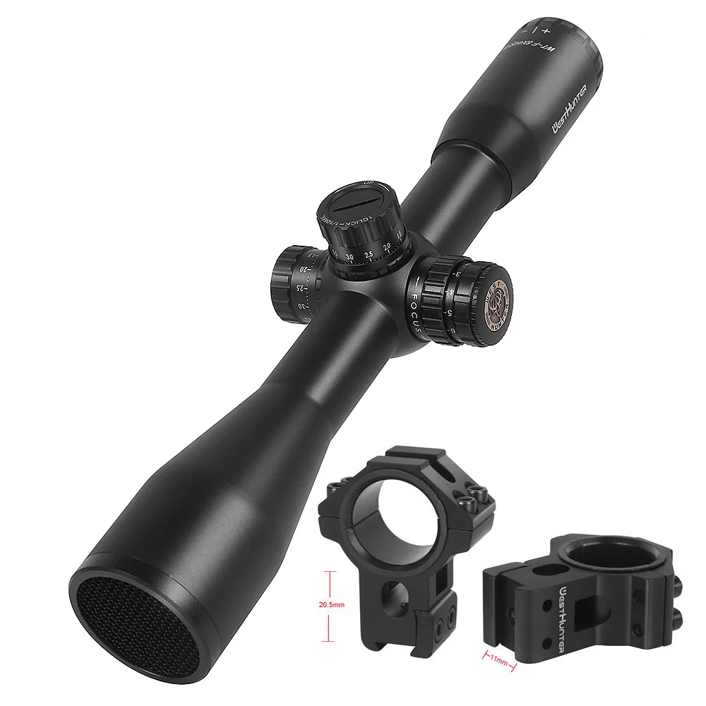 WESTHUNTER WT-F 8X44SFIR фиксированный 8X прицел винтовки Боковая регулировка параллакса стекло гравированная оптика с подсветкой Охота прицел прицела - Цвет: hight 11mm mount