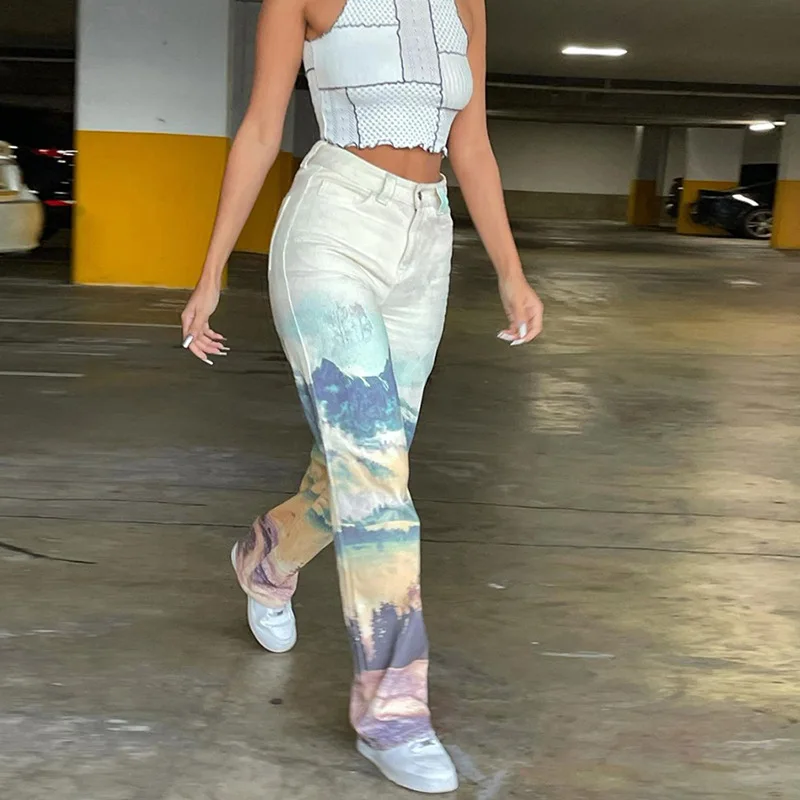 

Pants for Women Women's Joggers Clothing Wide High Waist Sweatpants Tie-Dye Trousers Plus Size Harajuku Y2K Classic Streetwear