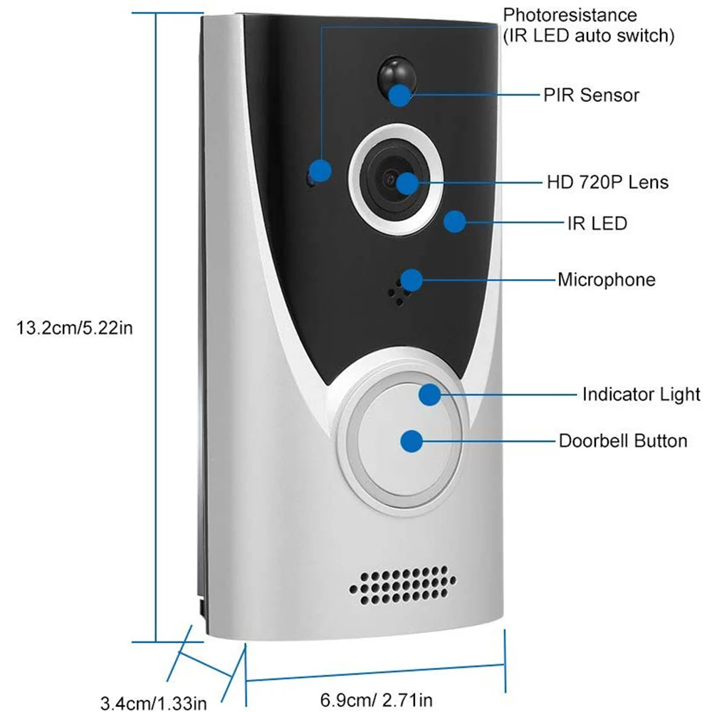 HONTUSEC 2MP видео дверной звонок беспроводной камера HD WiFi безопасности в реальном