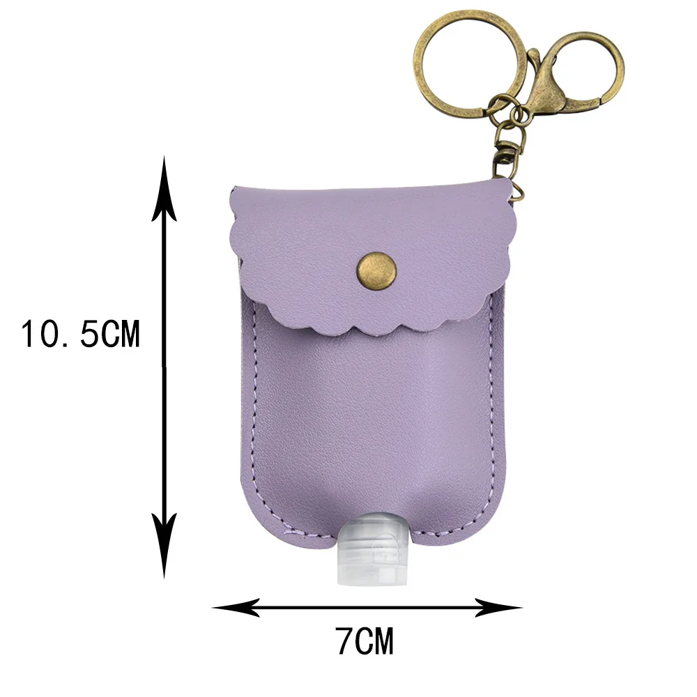 

30ml Hand Sanitizer Bottle Holster Keychain Pu Leather Disinfection Water Girl Boy School Bag Ornaments Multifunctional Key Ring
