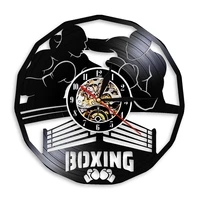 boxing fighting gym sign boxing martial sports wall arts decor watch madville pugilism boxing vinyl record wall clock boxer gift
