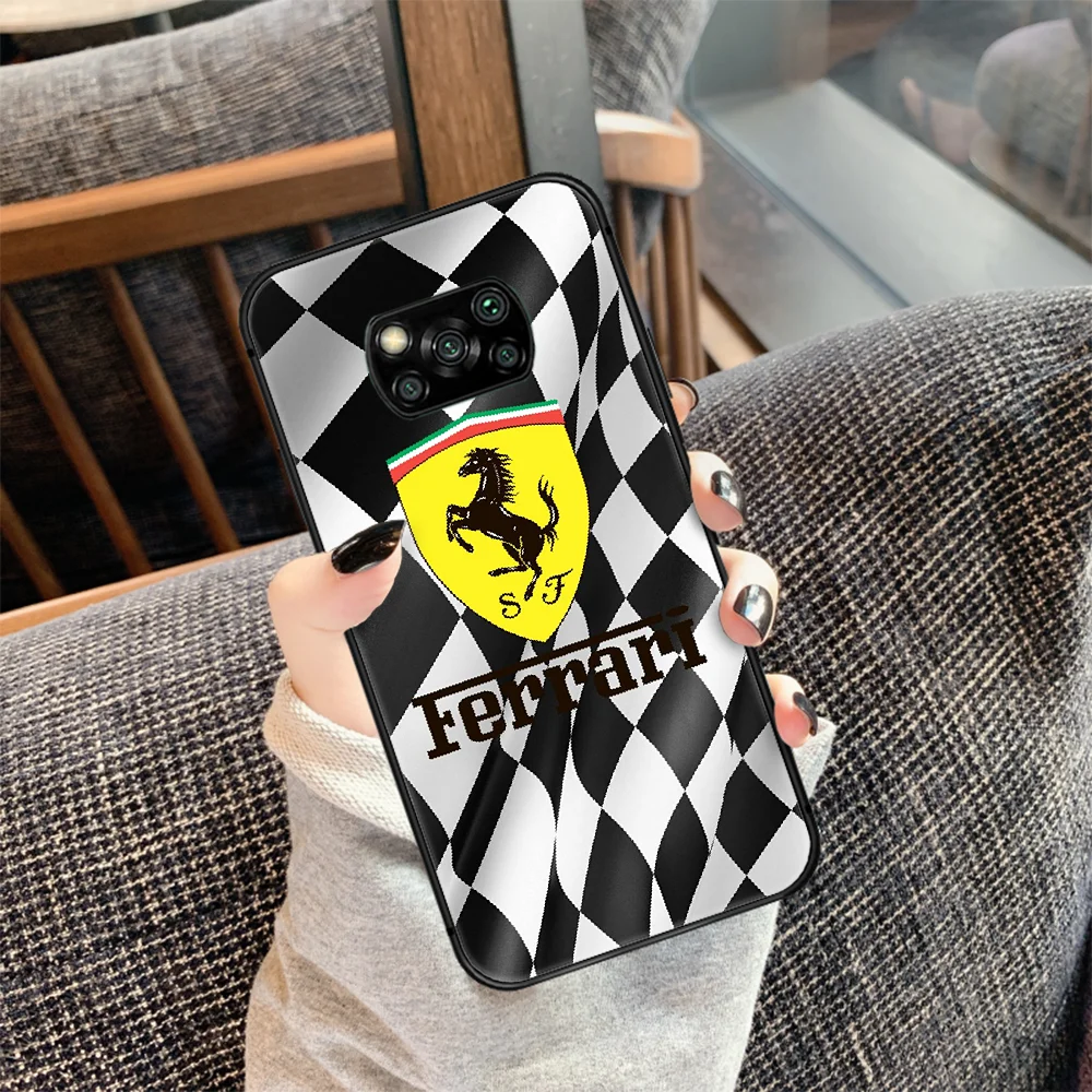 

Ferrare Luxury Sport Car Cool Phone case Cover Hull For Xiaomi Mi A2 A3 8 9 9T Note 10 Se Lite Pro black Back Luxury Funda