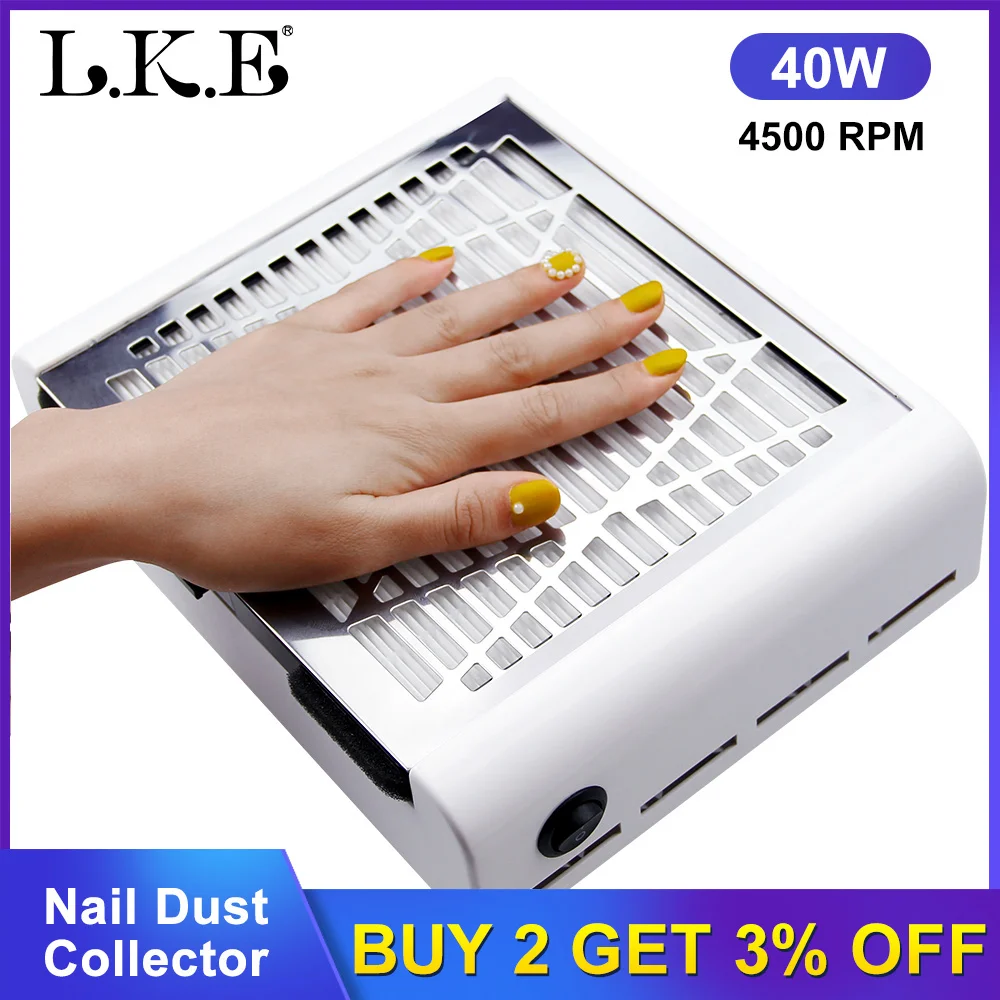 LKE 40 Вт пылесборник для ногтей пылесос маникюрный аппарат сильная мощность