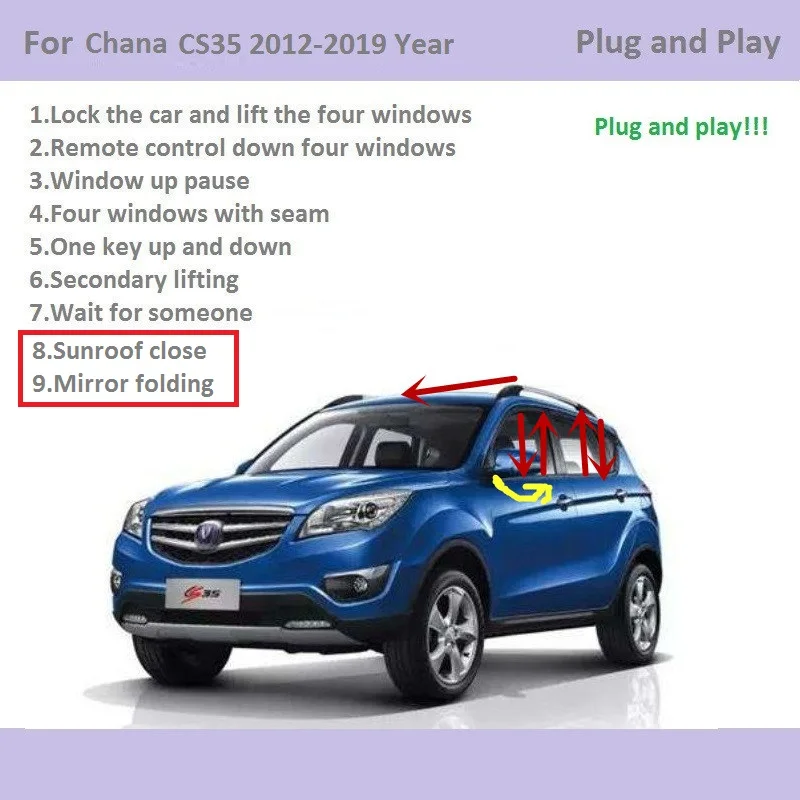 

For Chana CS35 Car Automatic Window Closer Closing&Open Control /One Key Window Lifter&Sunroof closer&Mirror Folder Accessories