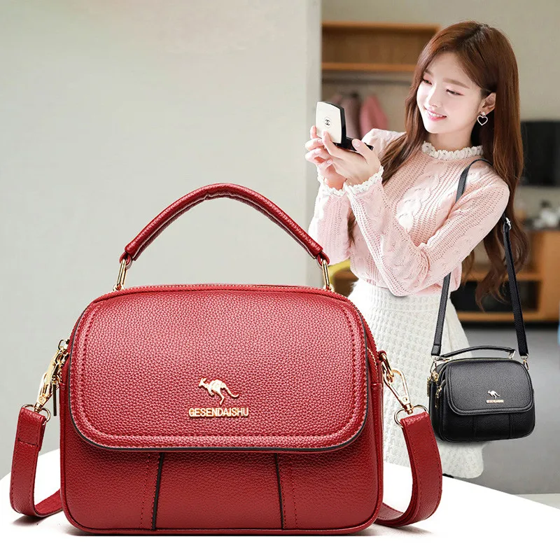

Luxury Pu Leather Handbag Fashion Women Solid Color Shoulder Tote Bags Female Famous Designer Small Flap Crossbody Messenger Bag