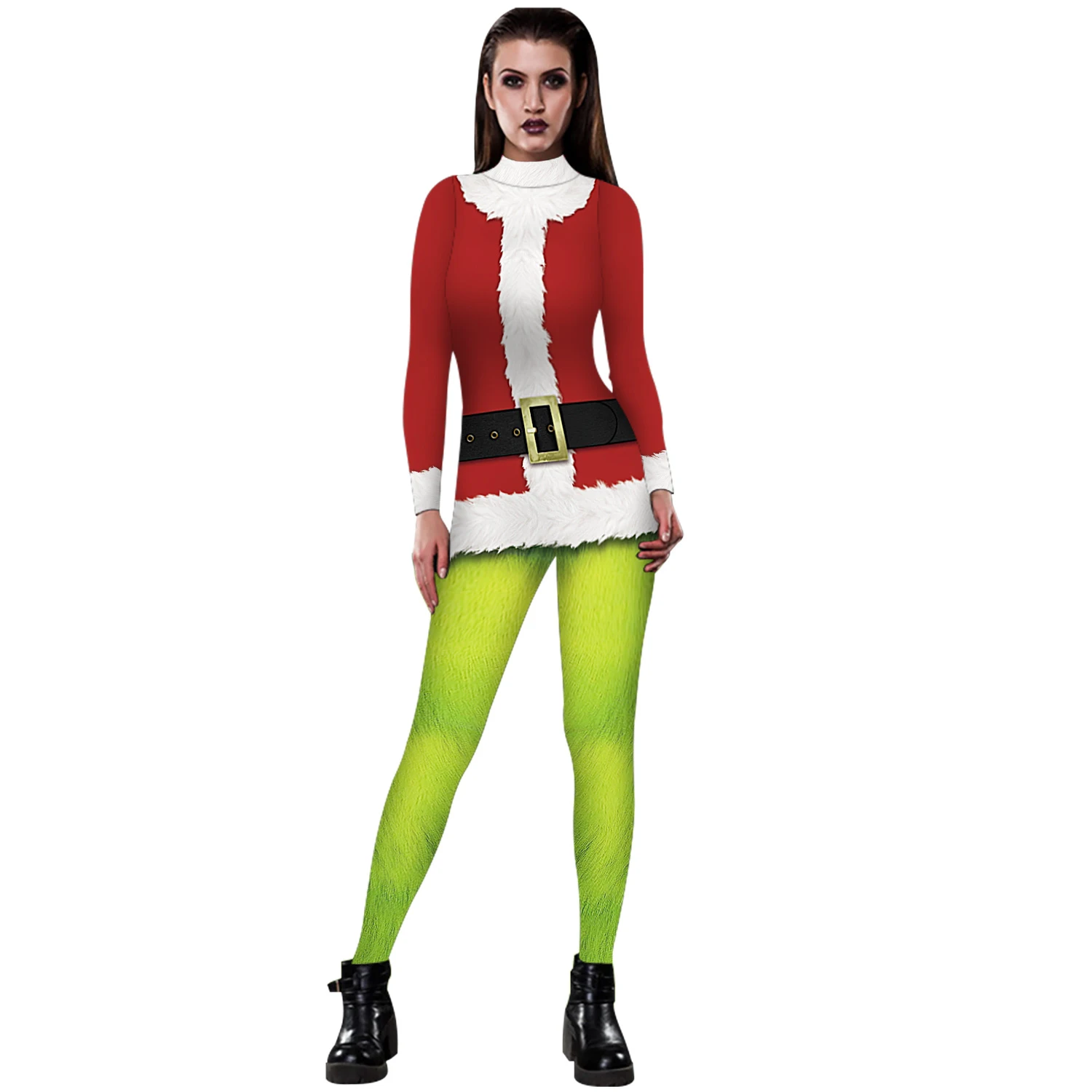 Модные рождественские костюмы Санта-Грин Ядовитый плющ 3 dпечатных костюма боди