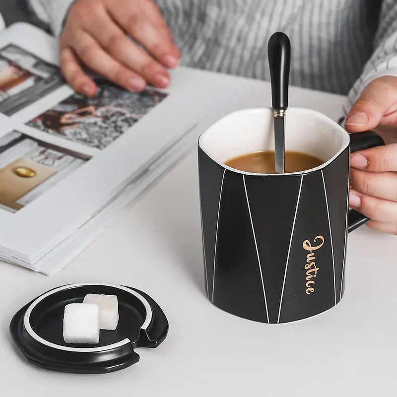 Нордическая Минималистичная Геометрическая чашка черно-белая кружка