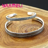 punk antique silver new design open cuff bangles bracelets for men rock male jewelry supplies ornament