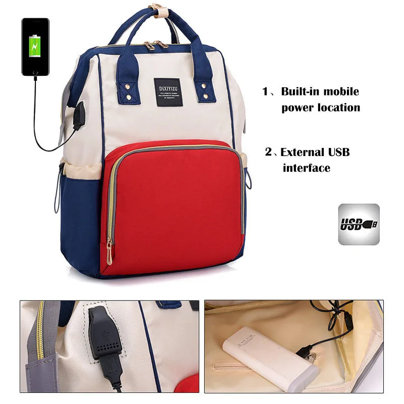 Mochila land mommy Сумка для беременных USB рюкзак Детская сумка для подгузников большой дорожный рюкзак детский Органайзер коляска сумка для кормления