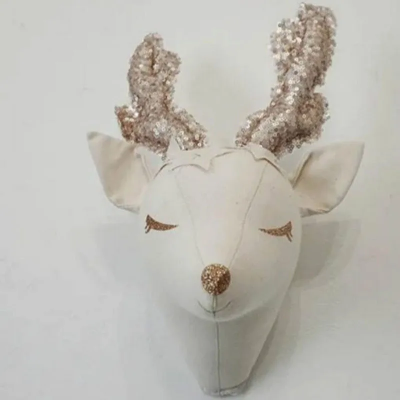 Large Deer Креативная Скандинавская настенная подвесная Единорог слон голова животного Евро Стиль плюшевая игрушка кукла для детской комнаты украшение детский подарок - Цвет: Large Deer