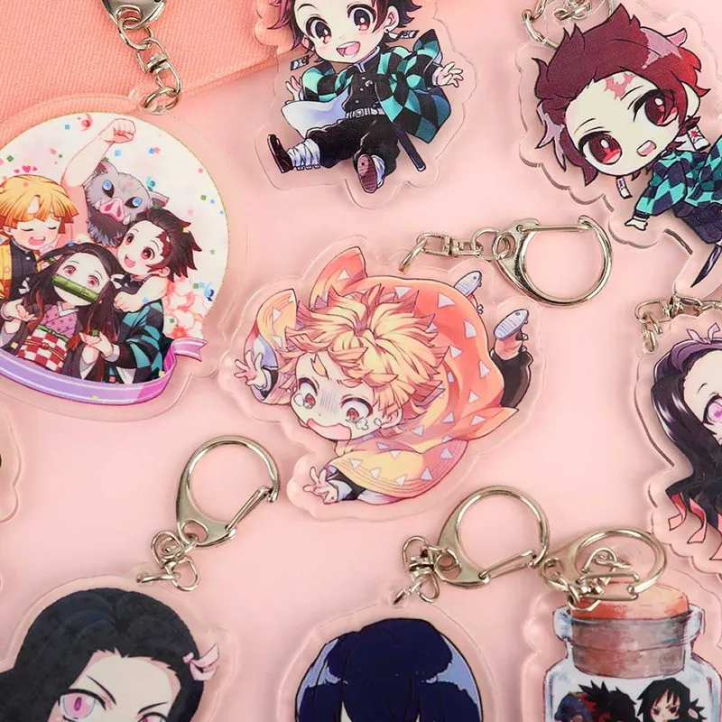 Аниме демон убийца: Kimetsu no Yaiba акриловый брелок для ключей Косплей Аниме Подарки