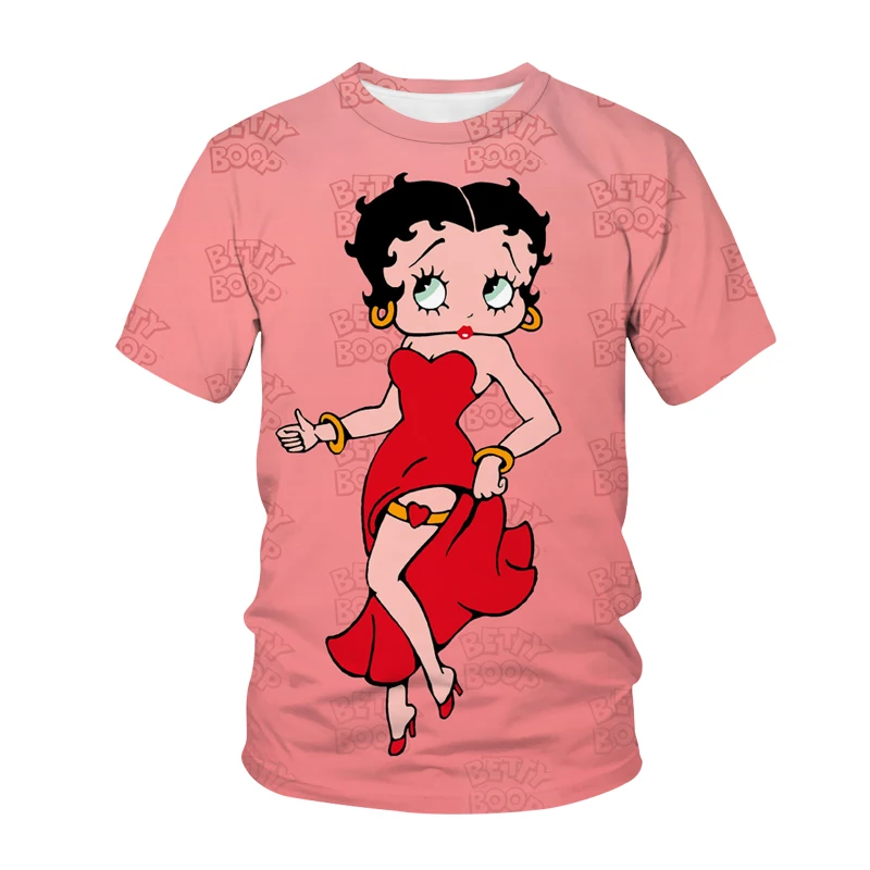 Футболка сексуальная для девушек с аниме рисунком Бетти боп уличная одежда 3D