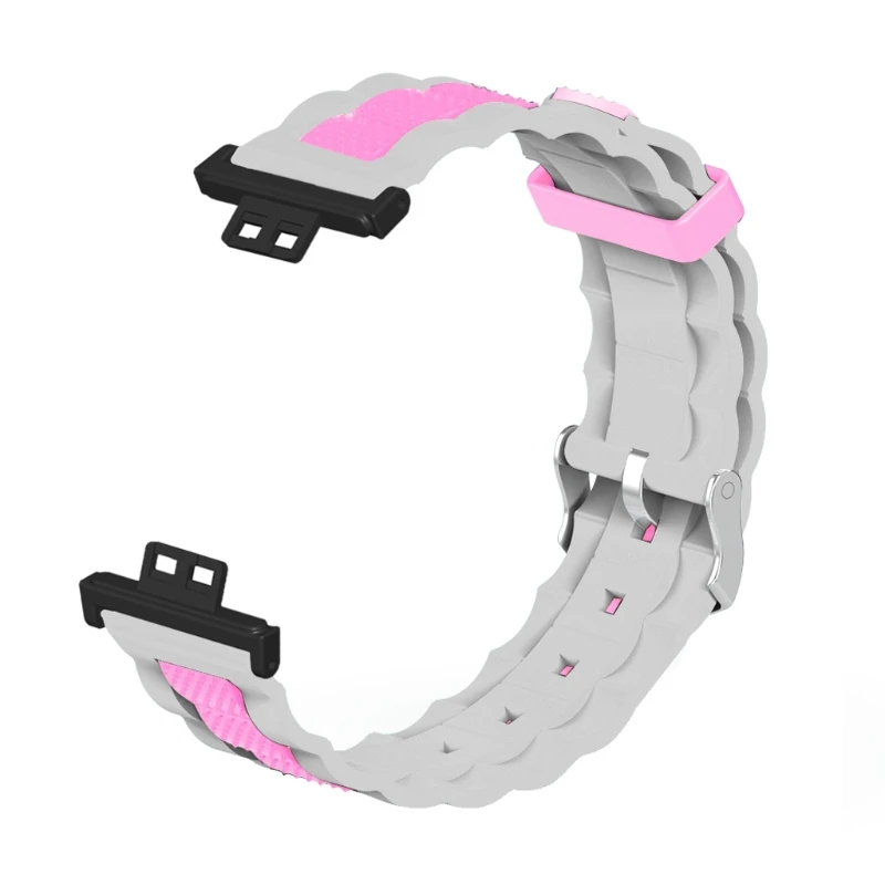 

Мягкий силиконовый ремешок для наручных часов 67JA с волнистым рисунком, ремешок для часов Huawei Watch Fit