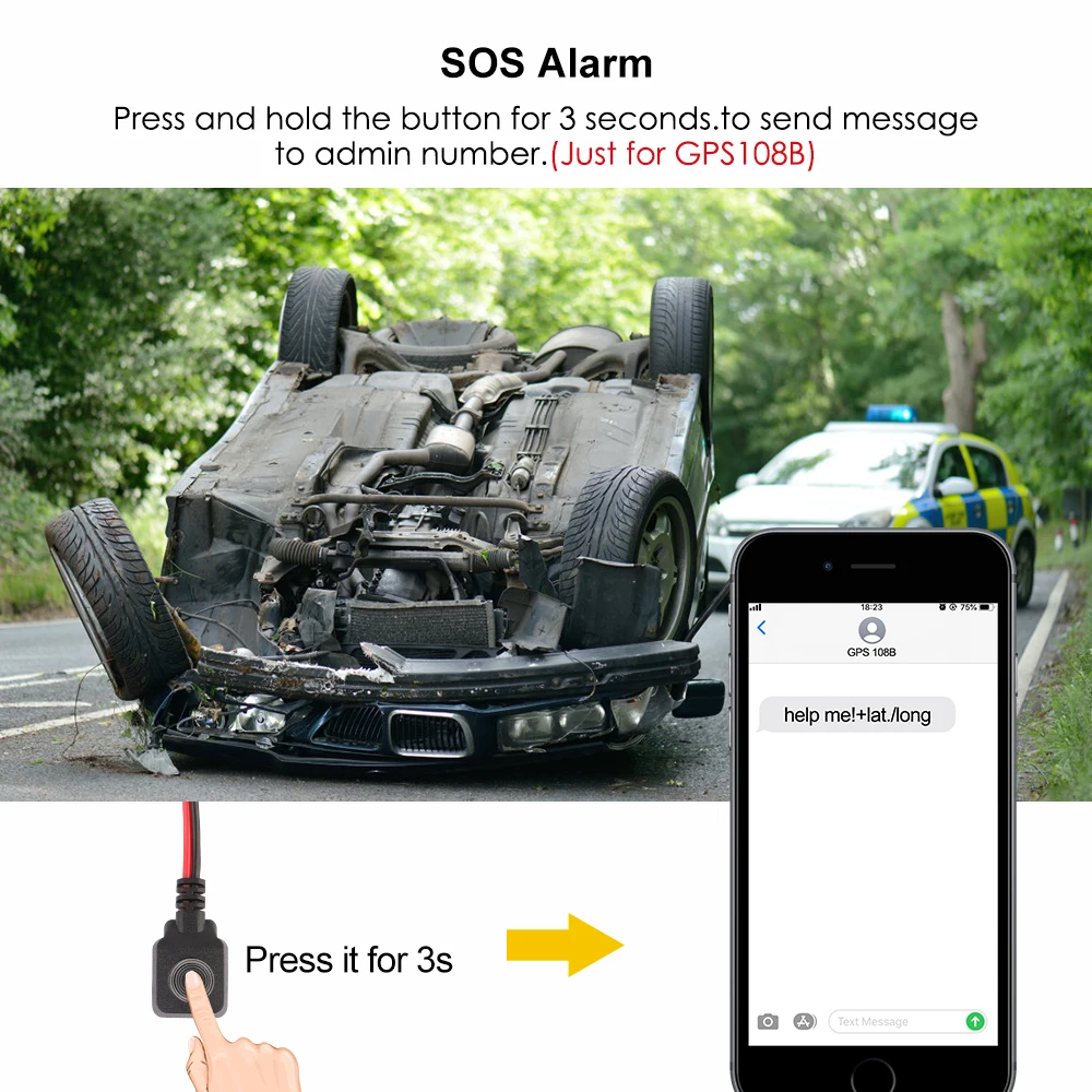 Автомобильный gps трекер 10000 мАч длительное время в режиме ожидания превышение