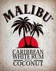 Винтажный металлический оловянный плакат MALIBU RUM для паба, бара