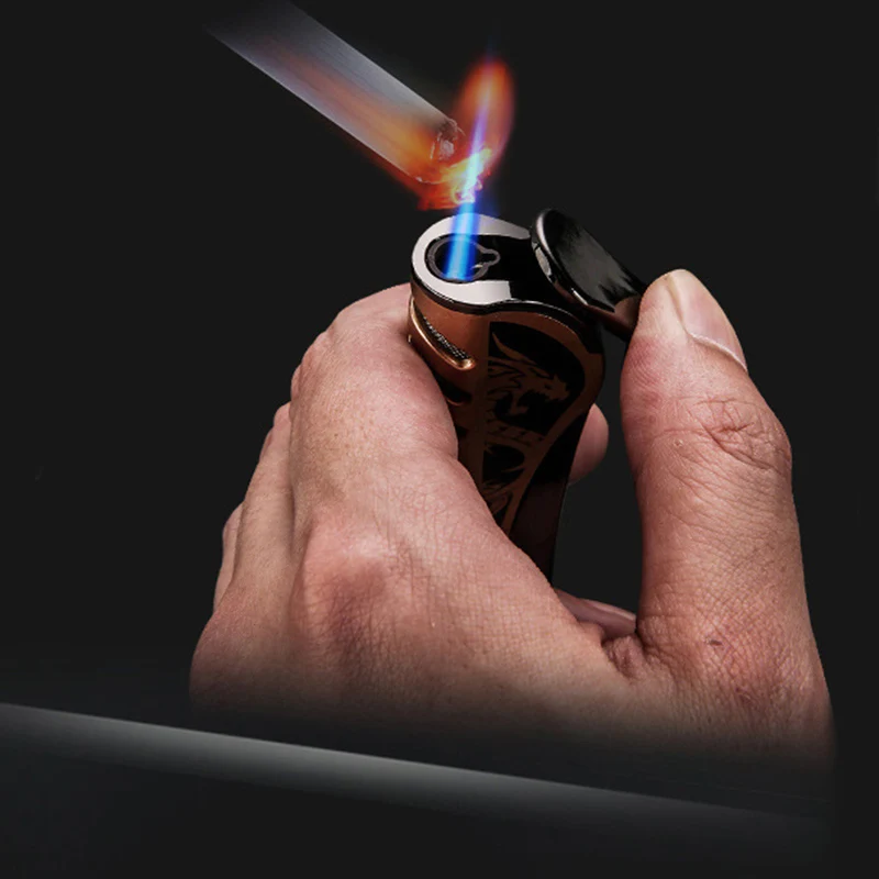 Blue Fire прямо в надувная струйная сигаретная Зажигалка индивидуальная креативная
