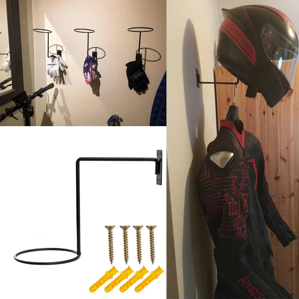 

Стальная вешалка для шлема или шляпы, аксессуары для мотоциклов, настенный крючок для пальто, шляп, шлемов, черный и белый цвета