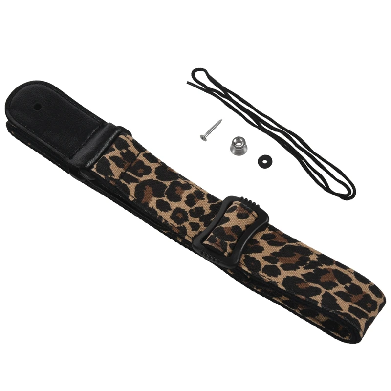Регулируемый джинсовый ремень для гитары с леопардовым принтом|Наружное