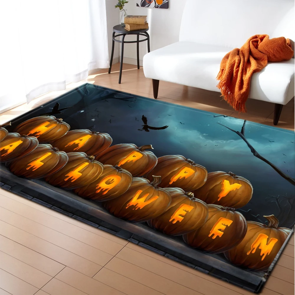 Счастливый хэллоуин ковер для гостиной 3D тыква фонарик печатный искусственный