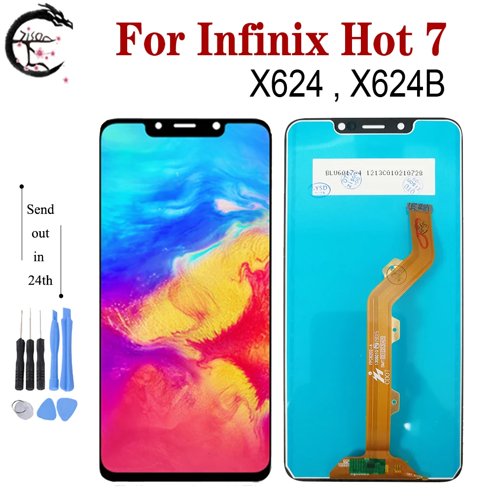 6,2-дюймовый ЖК-дисплей X624 для Infinix Hot 7 X624 X624B Дисплей Сенсорный дигитайзер Сенсор в сборе Hot7 Hot 7 Запасные части для ЖК-телефона