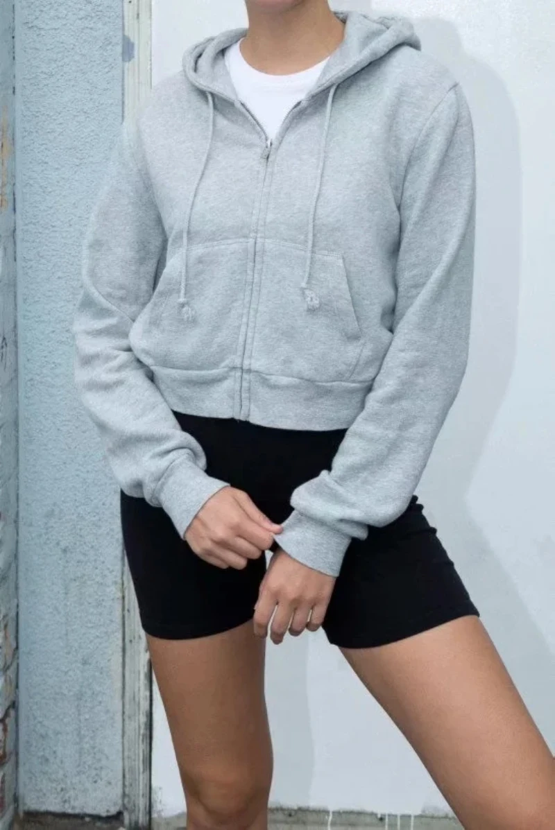 

Slim Girls Hooded Short Jackets 2021 Fashion Ladies Soft Cotton Coats Stylish Female Elegant Jacket Cute Women Coat Chic