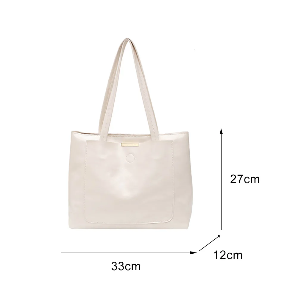 

Fashion Large Capacity Shoulder Bag PU Handbag Female Simple Shopping Totes