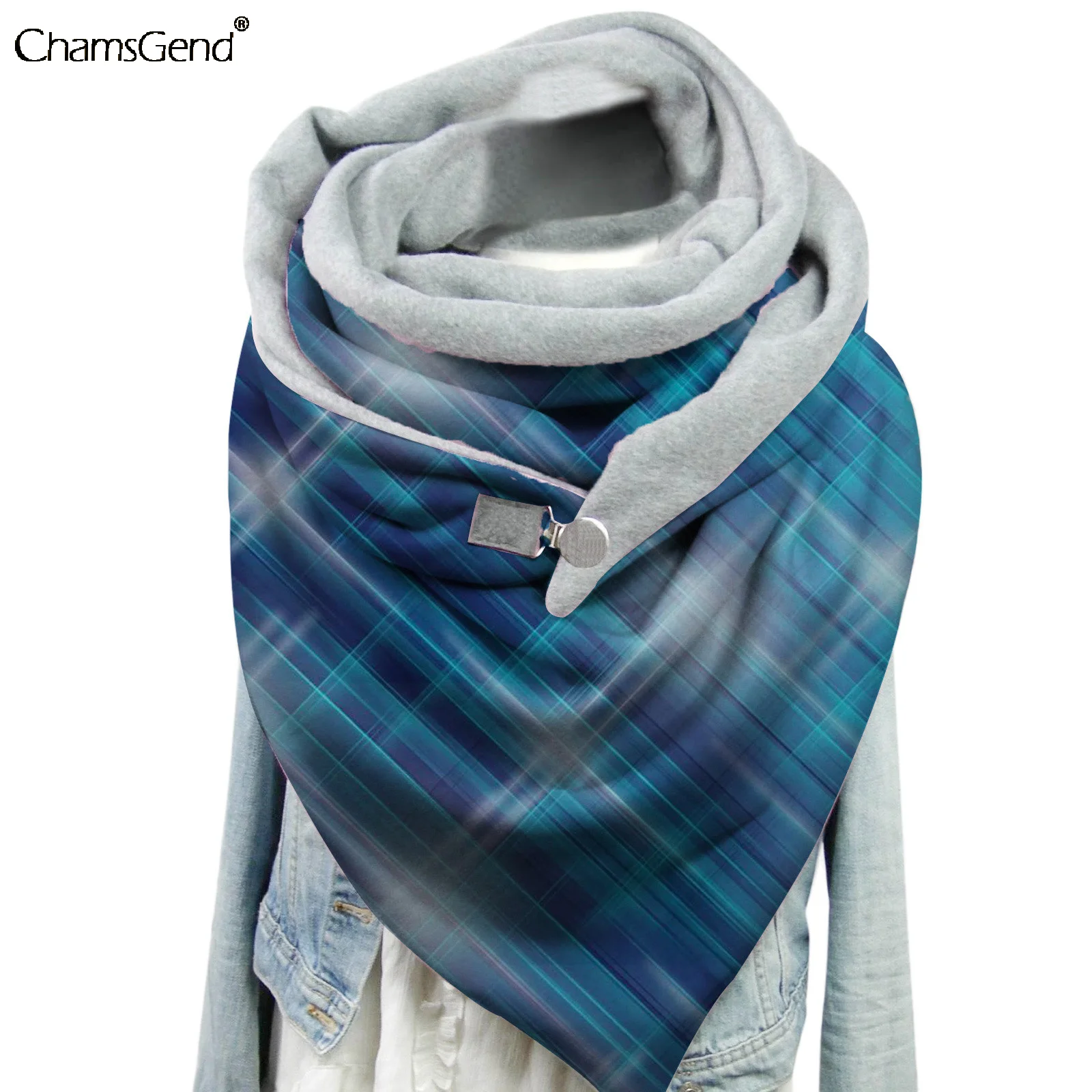 

Cashmere Scarf Women Warm Pashmina Winter Casual Neck Warmers Printing Shawl Wraps Neckerchief Women Scarves with Buckle