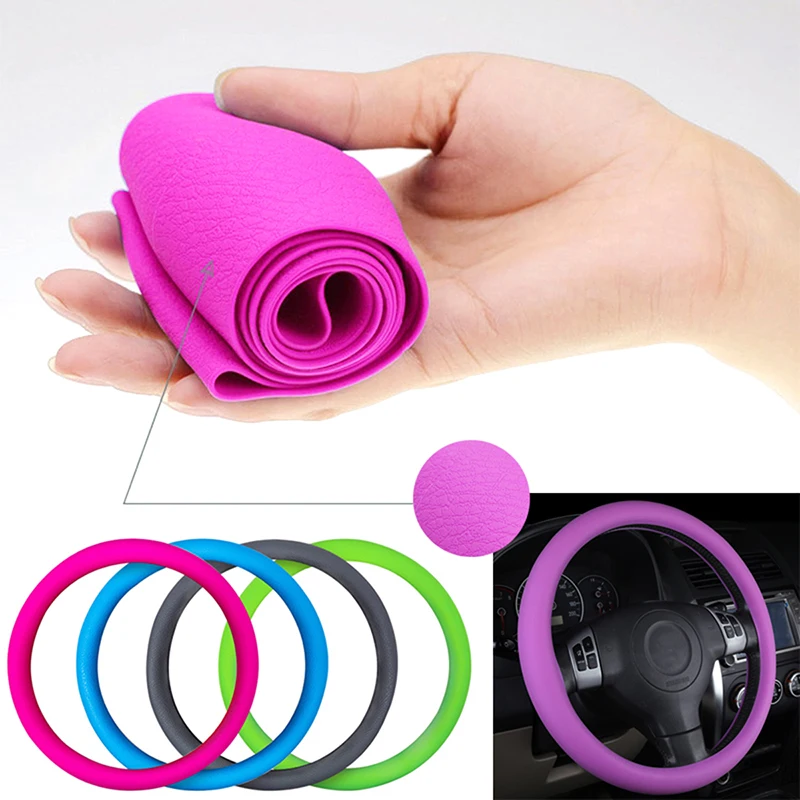 

Car Steering Wheel Cover Car Shape Anti-pinch Frame Car Steering Wheel Cover Non-slip High-quality Silicone