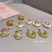 c shape hoop earrings fashion oversize droplet metal circle punk earring 2021 female fashion jewelry