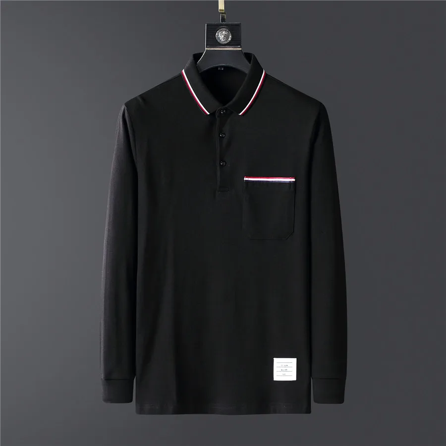 

High Quality Spring Autumn Cotton Embroidery Logo Casual Polo Shirts Men's Long Sleeve Polo Shirt 2021 New Arrival Tops Tee
