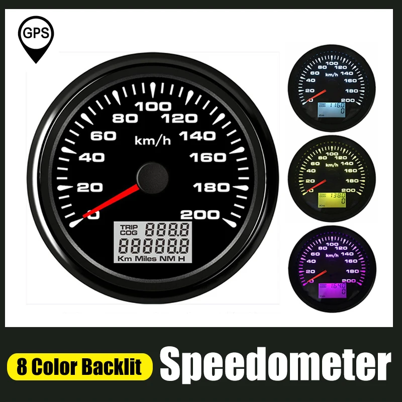 Цифровой GPS Скорость ometer 200 км/ч для морской лодки Авто 9 ~ 32В измеритель с