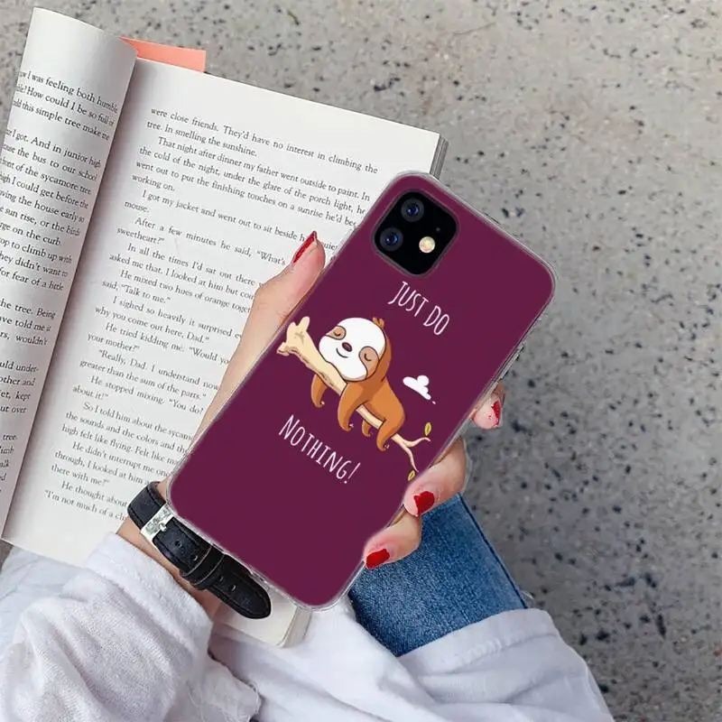 

Cute sloth cartoon Animals funny Phone Case For iphone 12 5 5s 5c se 6 6s 7 8 plus x xs xr 11 pro max mini