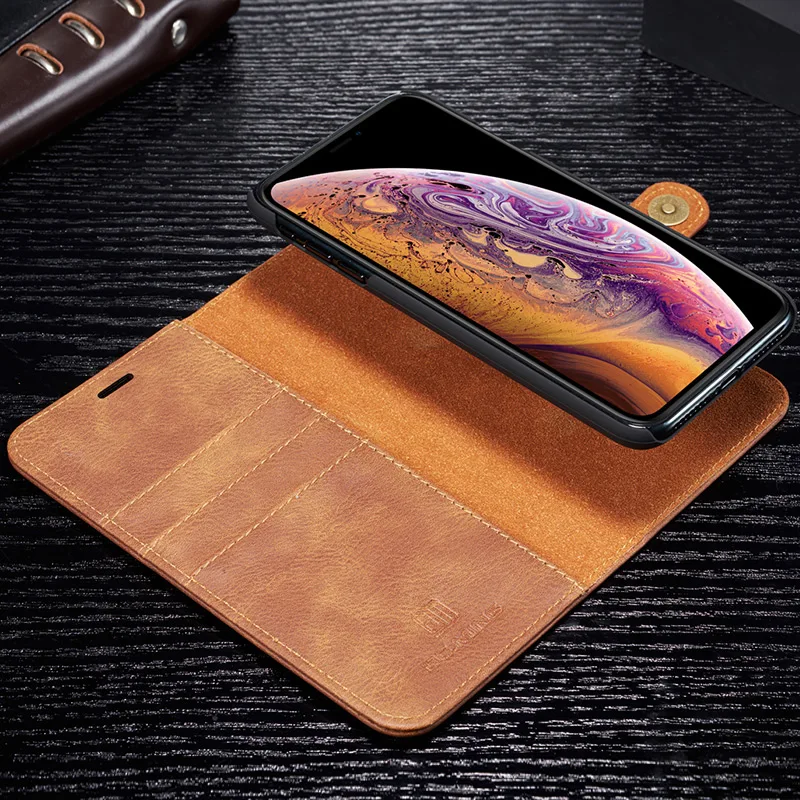 Роскошный чехол из натуральной кожи для Apple IPhone X XS 6S 7 8 Plus SE 11 Pro Max XR откидной Магнитный чехол-бумажник для телефона съёмный корпус