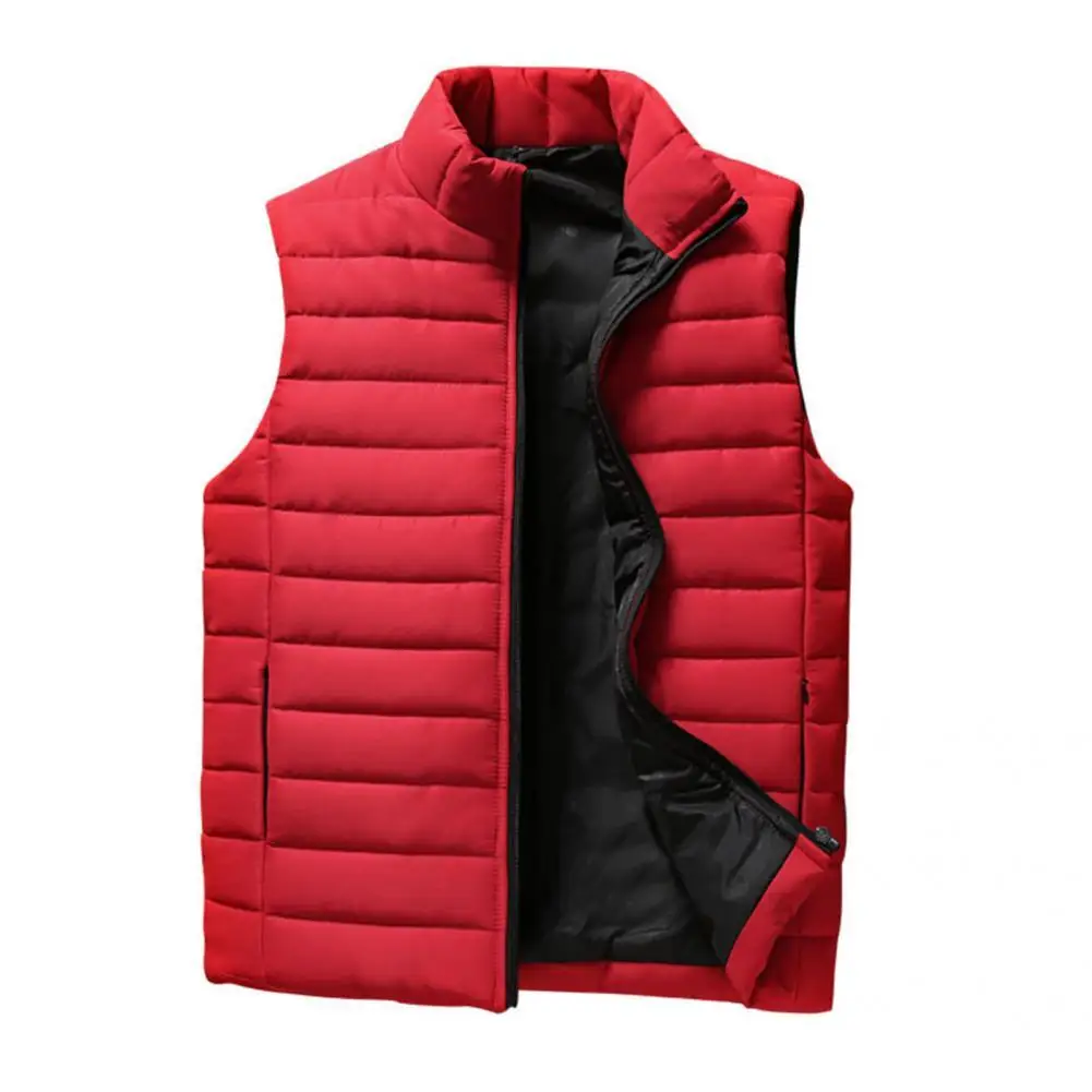 

Soft Outdoor Thicken Warm Zipper Closure Winter Vest All Match Men Waistcoat Sleeveless Men Clothes