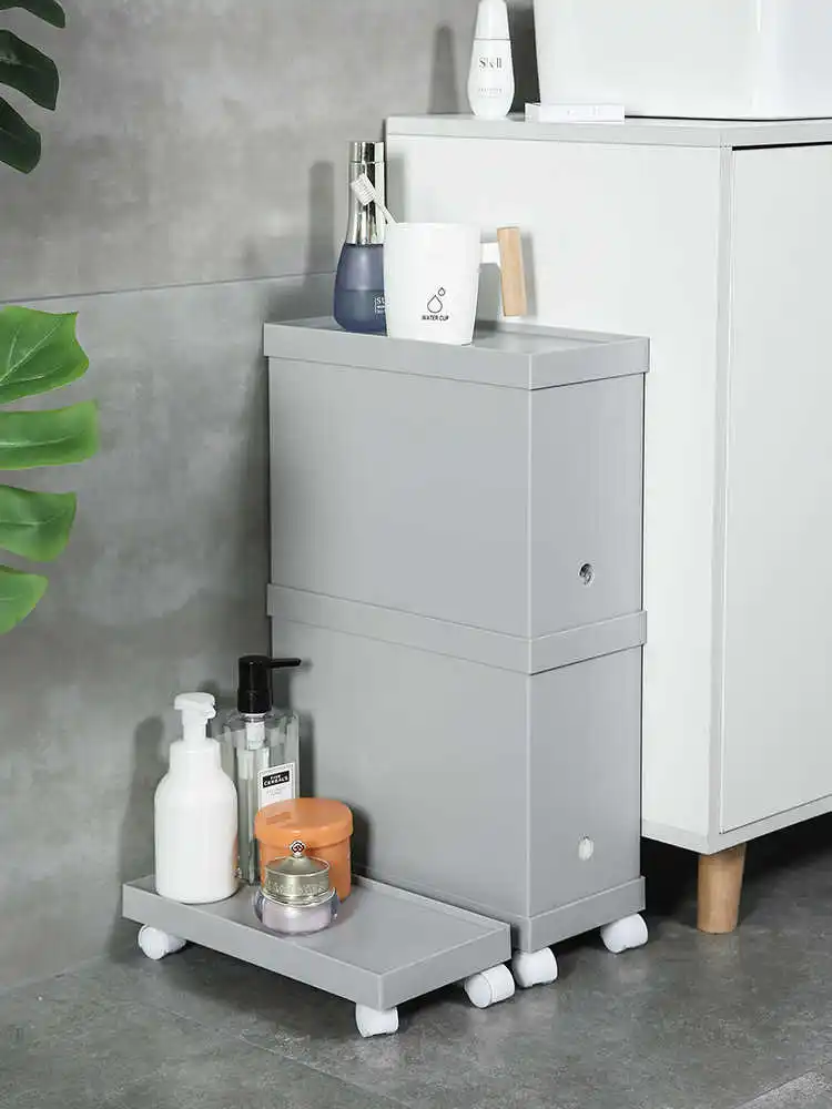 

Removable Storage Box with Pulleys File Storage Box Multifunctional Plastic Gap Storage Box with Lid Home Toys Books Organizer