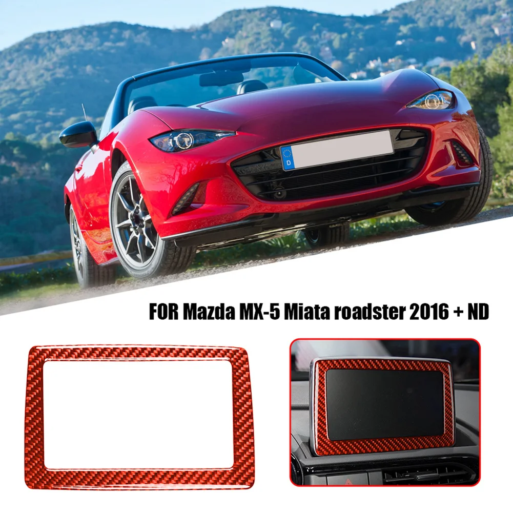 

187*115 мм Автомобильная отделка из углеродного волокна для дисплея, наклейки, Автомобильная навигационная рамка, внутренние молдинги для Mazda ...