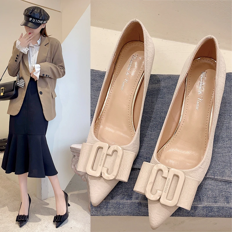 

Туфли женские из натуральной кожи на плоской подошве, офисные туфли с круглым носком, повседневные Большие размеры