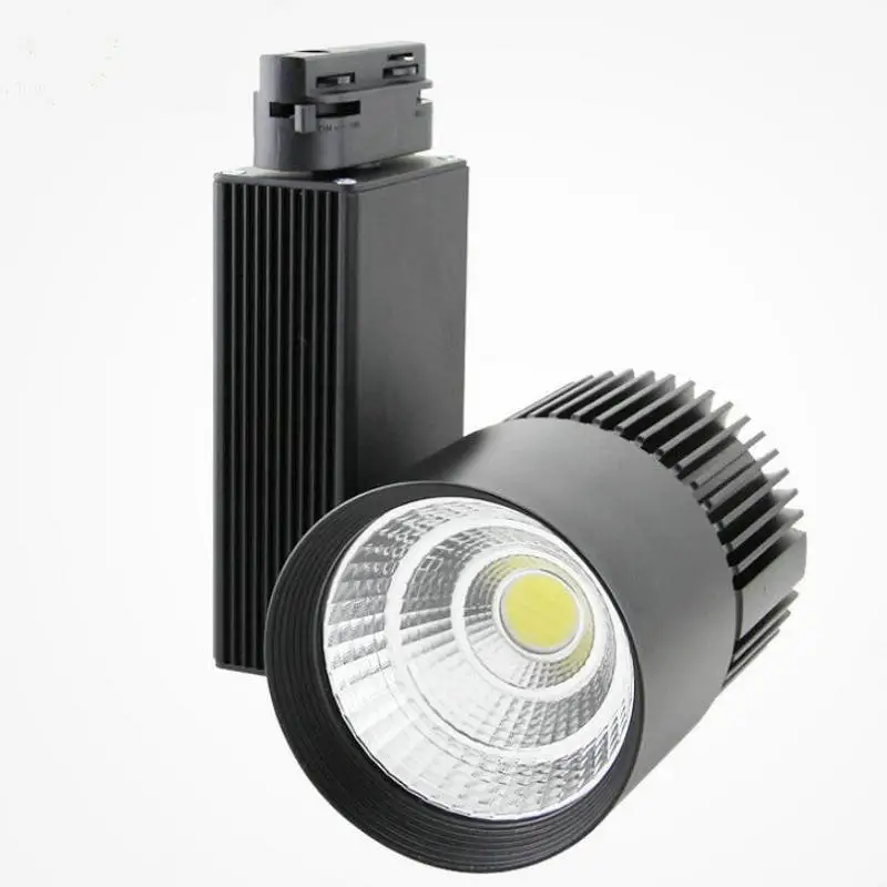 30W 40W 50W 4wire 3phase COB LED Track light aluminum Ceiling Rail lighting Spot Spotlights Replace Halogen Lamps | Лампы и освещение