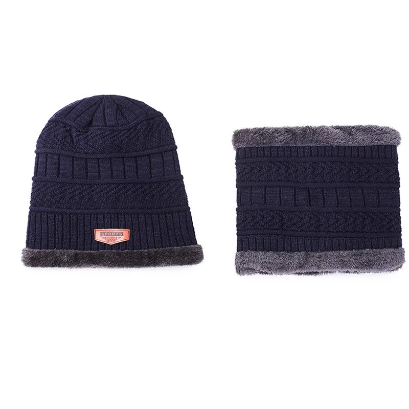 

Brand Winter Knitted Beanies Hats Women Thick Warm Beanie Skullies Hat Female Knit Letter Bonnet Beanie Caps Outdoor Riding Sets