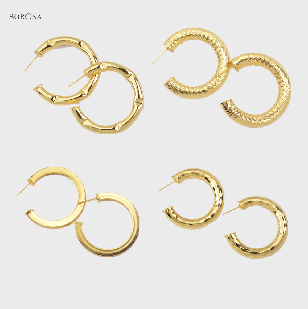 

Серьги-кольца женские, золотистые, минималистичные, PJ458