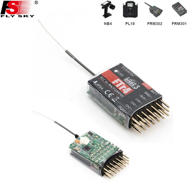 Радиоуправляемый приемник FlySky FTr4 2 4 ГГц 4CH AFHDS 3 для flysky NB4 PL18 Дрон с фиксированными