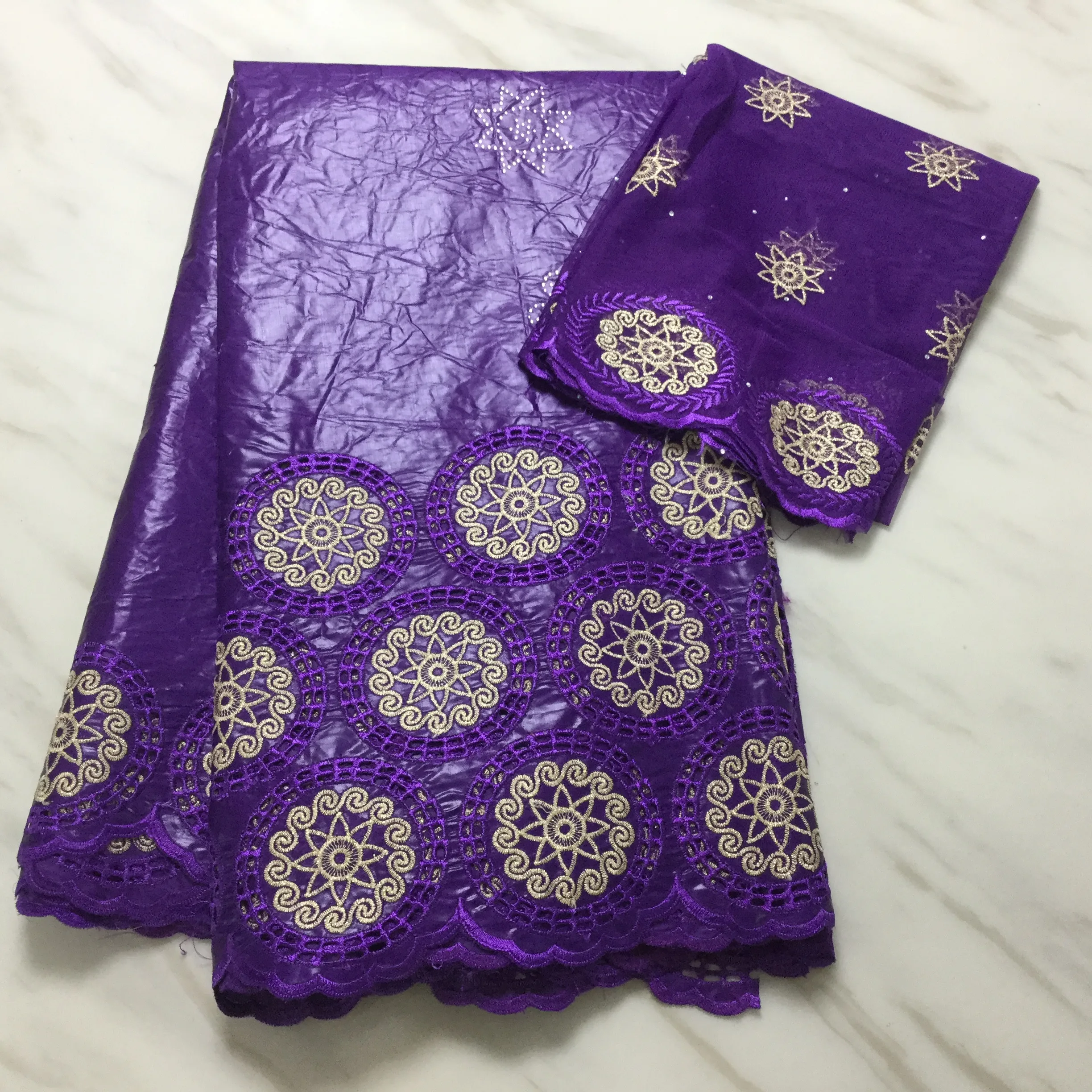 New hot sale African Bazin Riche Getzner Lace Fabric With stone Embroider Tulle for dress 2+5 yards FFP1123 | Дом и сад
