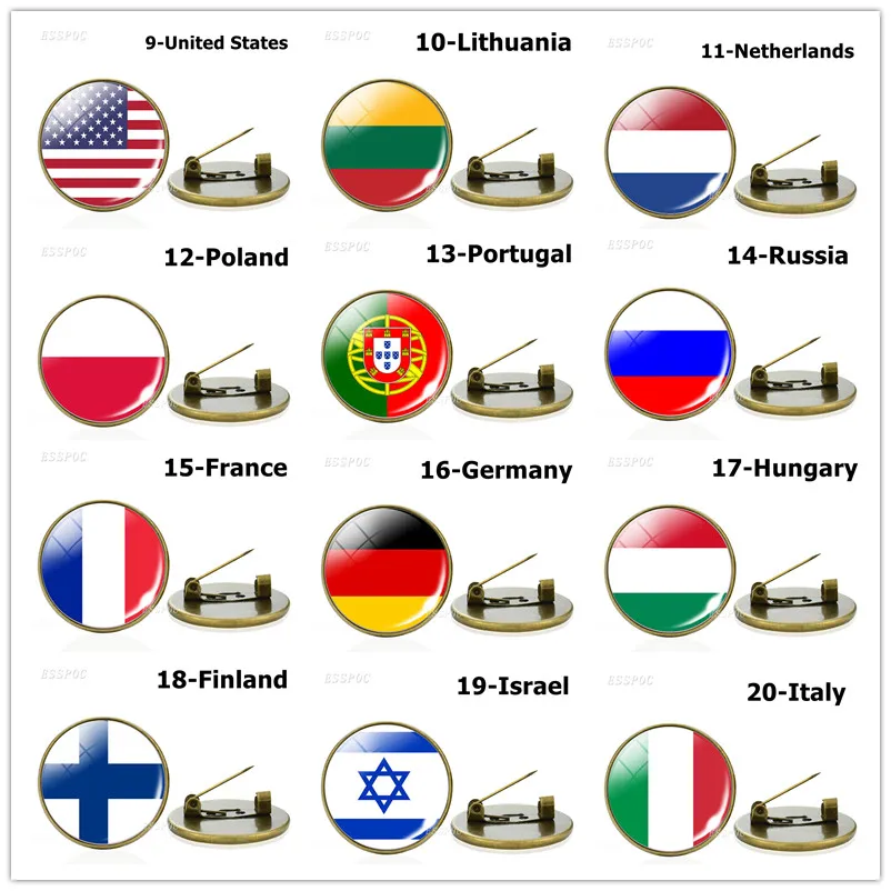 World булавка брошь с флагом стеклянная купольная в виде флага США Великобритании