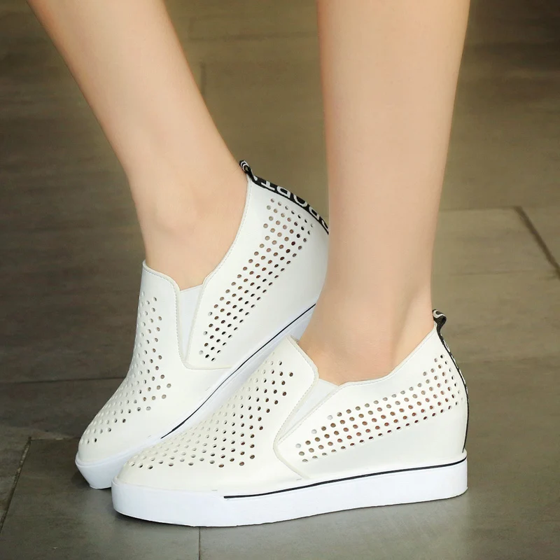 Rimocy/Женская Вулканизированная обувь на серебряной танкетке коллекция 2020 года