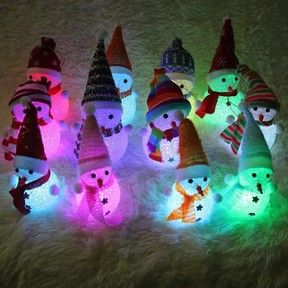 

1pc New Christmas Decorations Snowman LED Light Change Color Nightlights Snowman Night Light Colorful Eyelantern Christmas Gifts