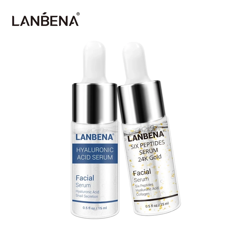 

LANBENA Six Peptides Serum 24K Gold+Hyaluronic Acid Serum Anti-Wrinkle Lift Firming Treatment Fine Lines Whitening Moisturizing