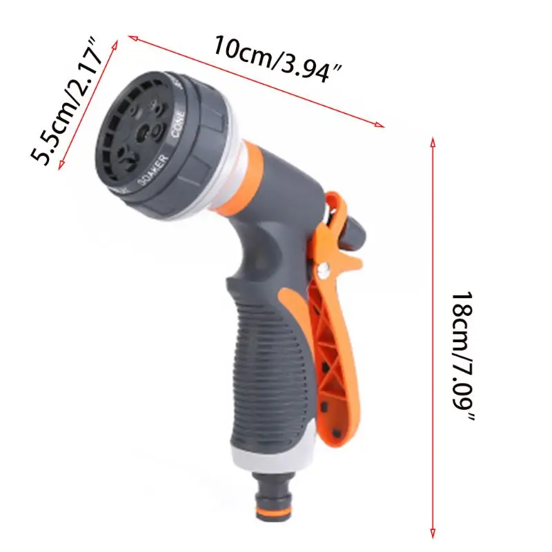 High Pressure Garden Hose Nozzle with 8 Adjustable Spray Watering Washing Car | Дом и сад
