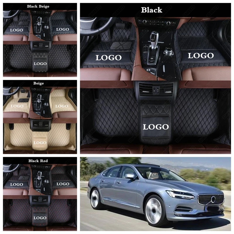 Автомобильные коврики на ножках для Volvo V40 V60 V90 C30 Водонепроницаемые кожаные