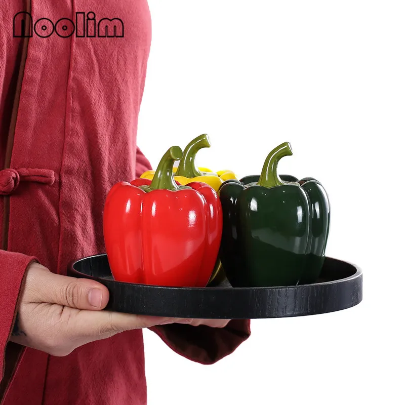 Креативный керамический маленький имитирующий красный перец чайный Caddy мини