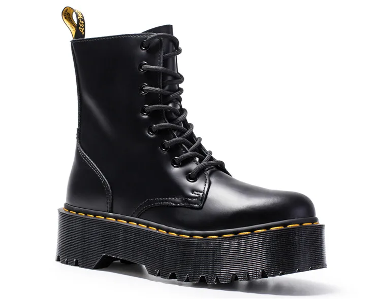 Size34-41 женские мотоциклетные ботинки на массивном каблуке; сезон осень; коллекция года; модные армейские ботинки с круглым носком на шнуровке; женская обувь